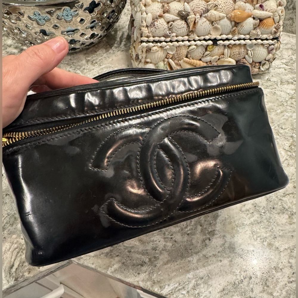 Vintage Chanel Patent Leather Makeup Vanity Bag